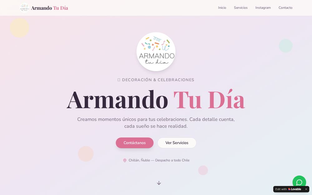 Captura del sitio Armando Tu Día