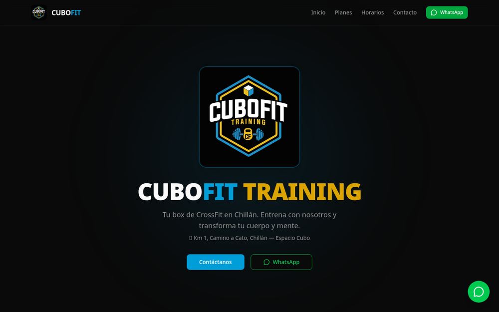Captura del sitio Chillán CrossFit Hub