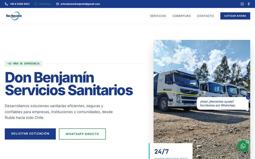 Captura del sitio Don Benjamín Solutions