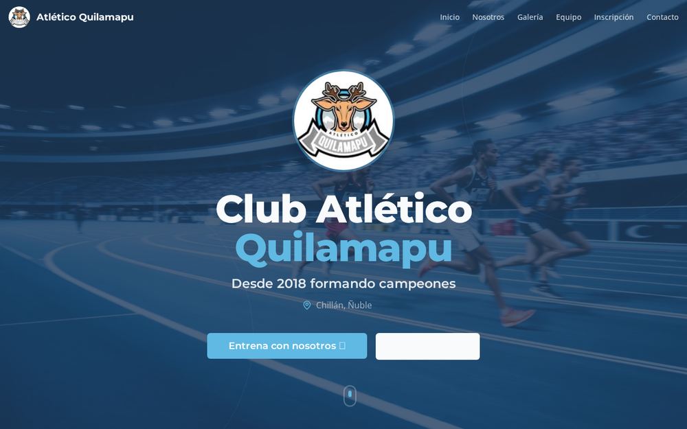 Captura del sitio Quilamapu Athletics Hub