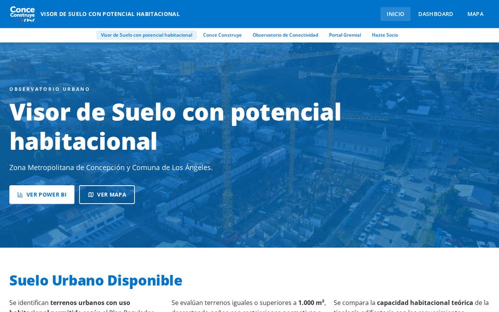 Captura del sitio Visor de Suelo Urbano